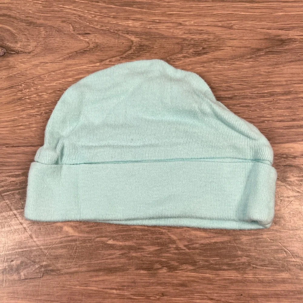 Carter's Luvable Friends Beanie Hat Baby NB 0-3M Blue White Monkey Airplane 3pk
